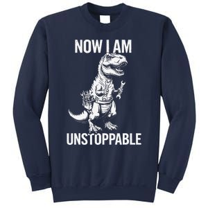 Dinosaur Mechanic Now Am Unstoppable Funny Dino Mechanic Sweatshirt