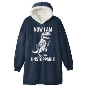 Dinosaur Mechanic Now Am Unstoppable Funny Dino Mechanic Hooded Wearable Blanket