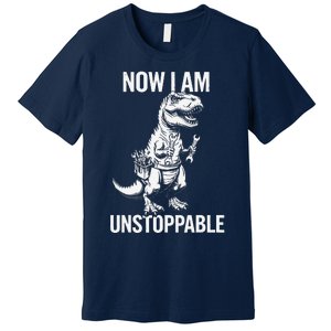 Dinosaur Mechanic Now Am Unstoppable Funny Dino Mechanic Premium T-Shirt