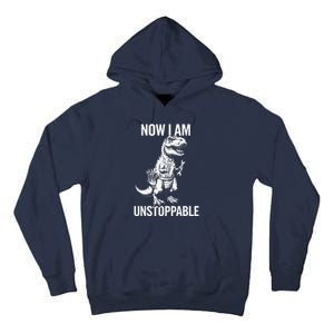 Dinosaur Mechanic Now Am Unstoppable Funny Dino Mechanic Tall Hoodie