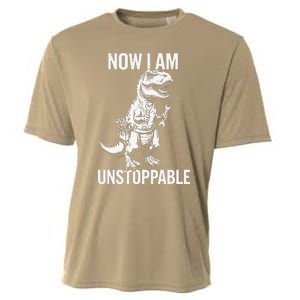 Dinosaur Mechanic Now Am Unstoppable Funny Dino Mechanic Cooling Performance Crew T-Shirt