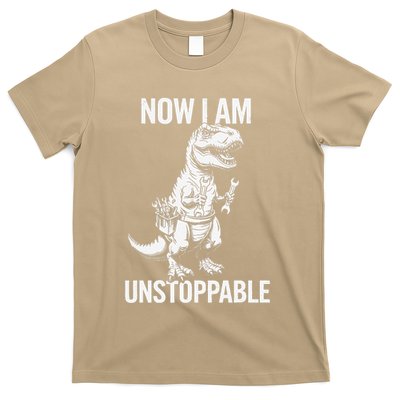 Dinosaur Mechanic Now Am Unstoppable Funny Dino Mechanic T-Shirt
