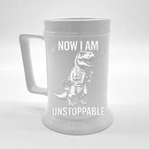 Dinosaur Mechanic Now Am Unstoppable Funny Dino Mechanic Beer Stein