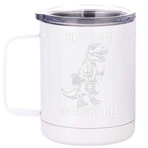 Dinosaur Mechanic Now Am Unstoppable Funny Dino Mechanic 12 oz Stainless Steel Tumbler Cup