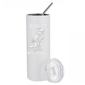 Dinosaur Mechanic Now Am Unstoppable Funny Dino Mechanic Stainless Steel Tumbler