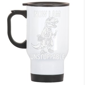 Dinosaur Mechanic Now Am Unstoppable Funny Dino Mechanic Stainless Steel Travel Mug