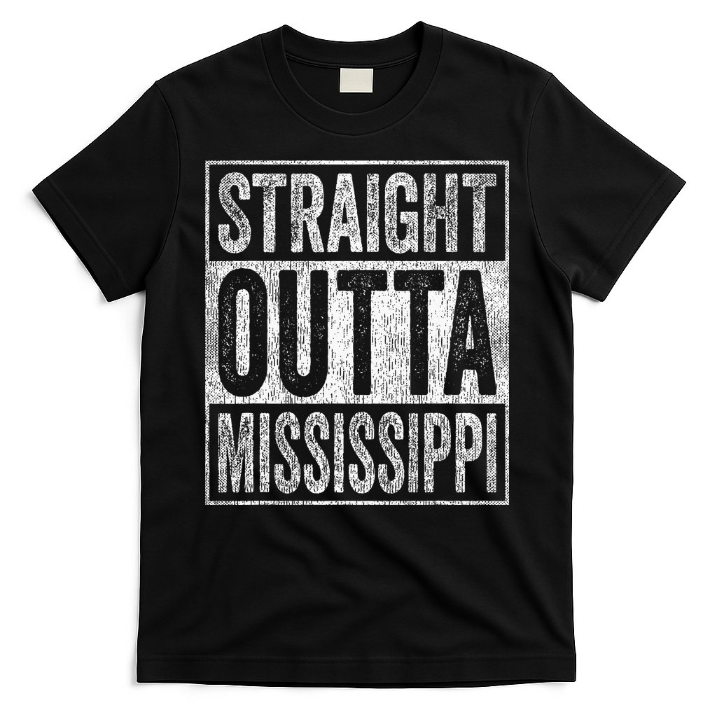 Distressed Mississippi Outfit MS Straight Outta Mississippi T-Shirt