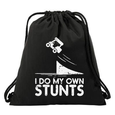 Do My Own Stunts Golf Cart Funny Broken Bone Driver Gift Drawstring Bag