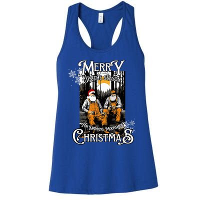 Drinking Moonshine on Christmas Tis The Season For Drinking  Women's Racerback Tank