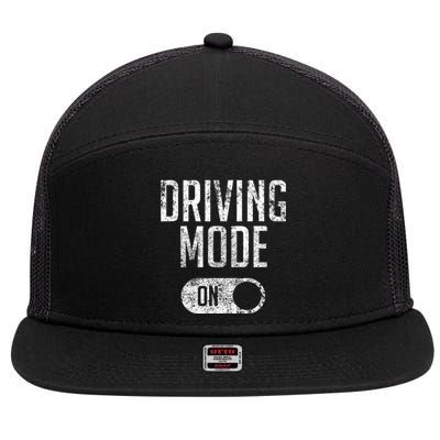 Driving Mode On 16 Year Old Driver Gift 7 Panel Mesh Trucker Snapback Hat