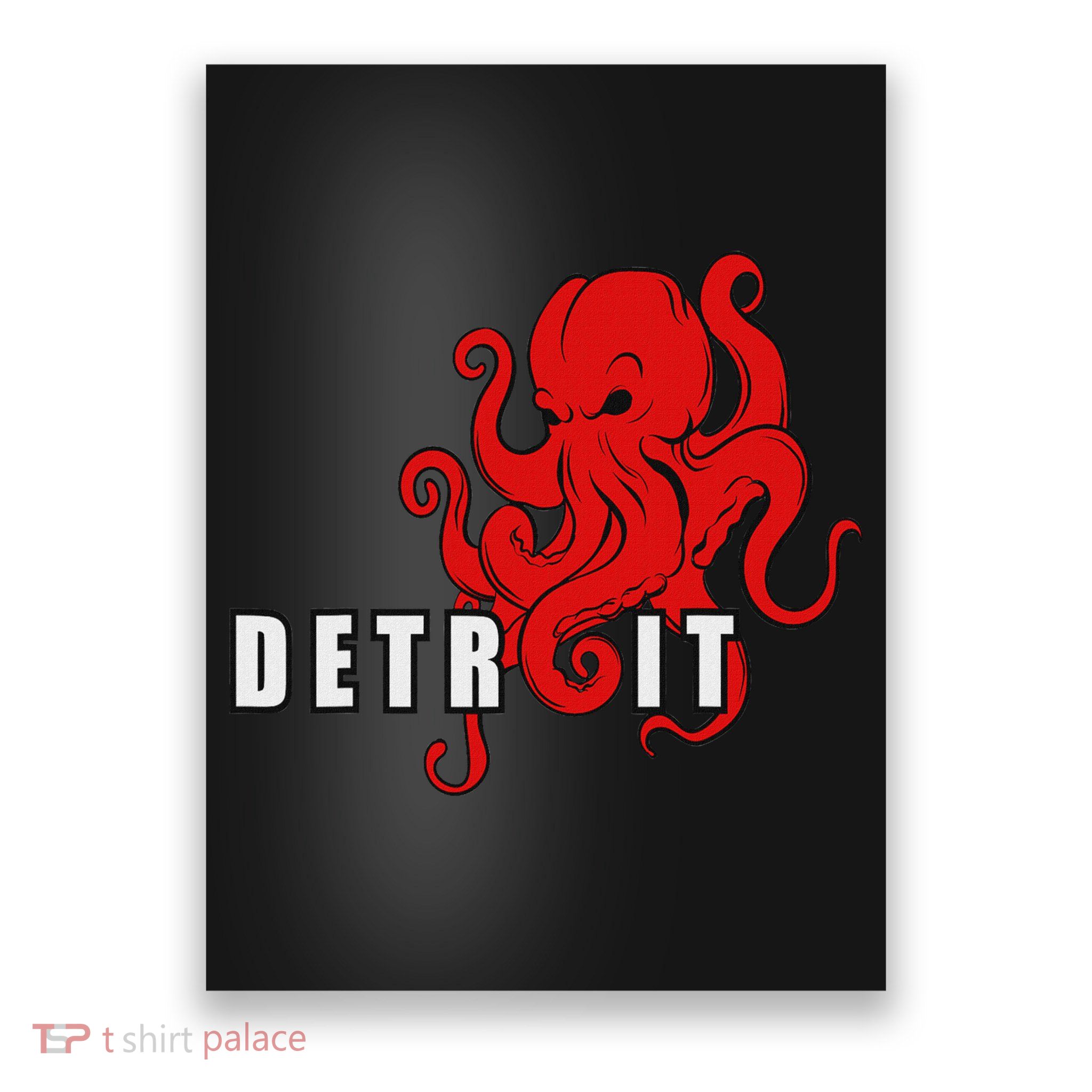 Detroit Michigan Octopus Kraken Downtown Motor City Poster