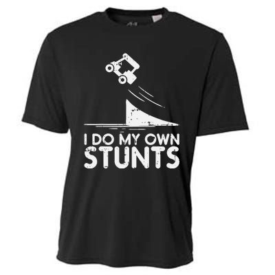 Do My Own Stunts Golf Cart Funny Broken Bone Driver Gift Cooling Performance Crew T-Shirt