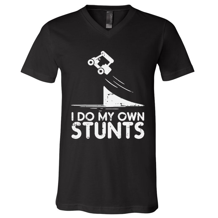 Do My Own Stunts Golf Cart Funny Broken Bone Driver Gift V-Neck T-Shirt