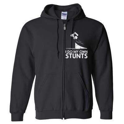 Do My Own Stunts Golf Cart Funny Broken Bone Driver Gift Full Zip Hoodie