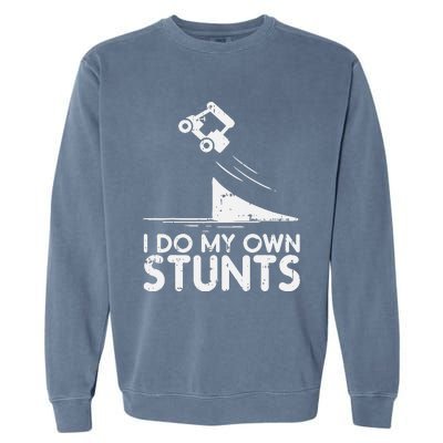 Do My Own Stunts Golf Cart Funny Broken Bone Driver Gift Garment-Dyed Sweatshirt