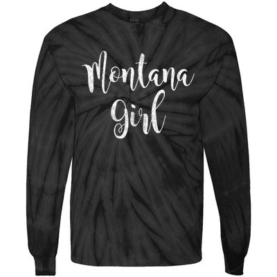 Distressed MT Outfit Cute Montana Girl Tie-Dye Long Sleeve Shirt