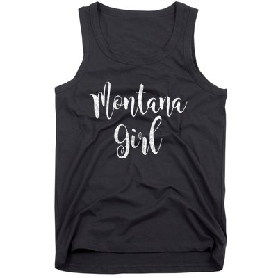 Distressed MT Outfit Cute Montana Girl Tank Top