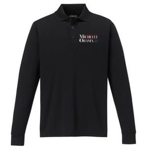 Democrat Michelle Obama 2024 Presidential Election Performance Long Sleeve Polo