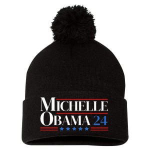 Democrat Michelle Obama 2024 Presidential Election Pom Pom 12in Knit Beanie