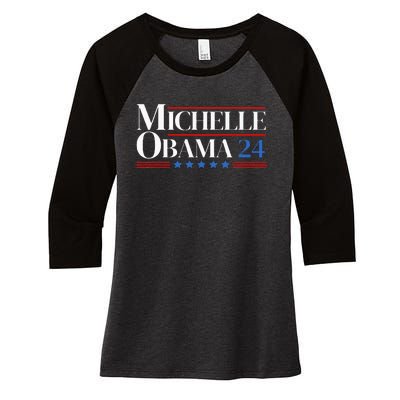 Democrat Michelle Obama 2024 Presidential Election Women's Tri-Blend 3/4-Sleeve Raglan Shirt