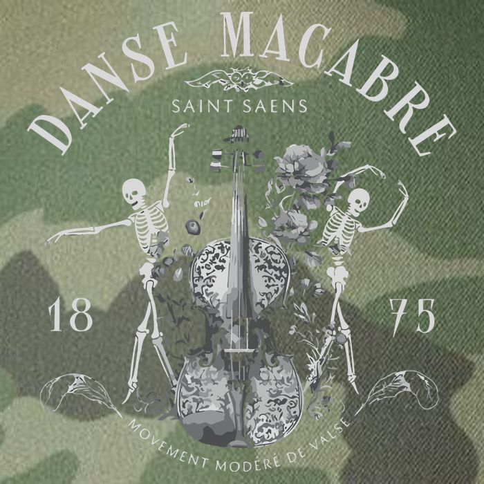 Danse Macabre Orchestra Skeleton Violin Legacy Tie Dye Trucker Hat