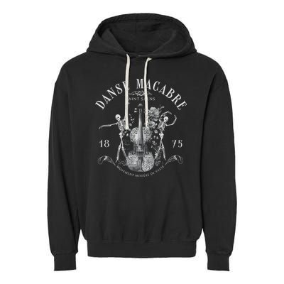 Danse Macabre Orchestra Skeleton Violin Garment-Dyed Fleece Hoodie