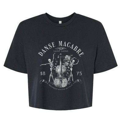 Danse Macabre Orchestra Skeleton Violin Bella+Canvas Jersey Crop Tee