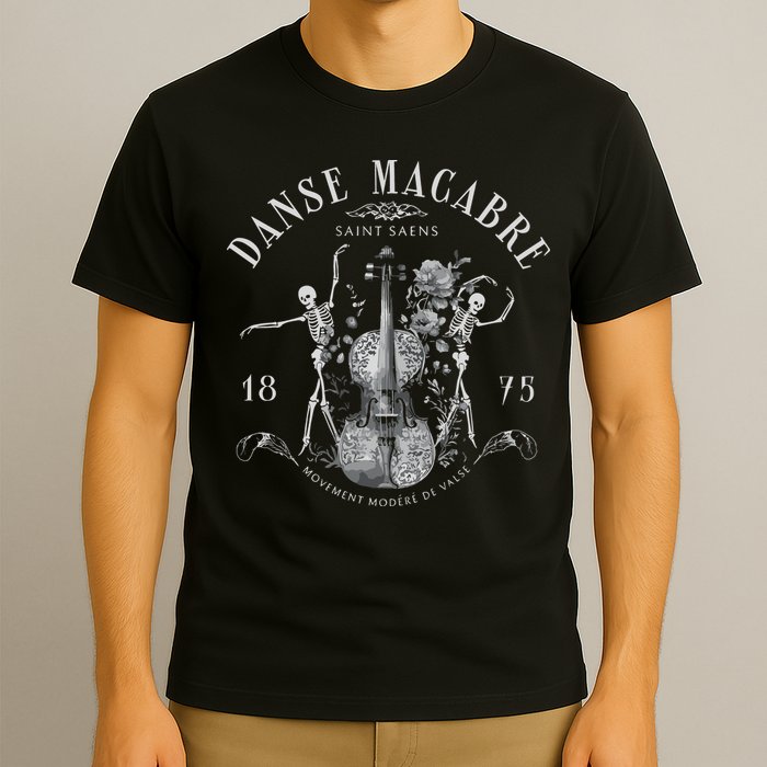 Danse Macabre Orchestra Skeleton Violin T-Shirt
