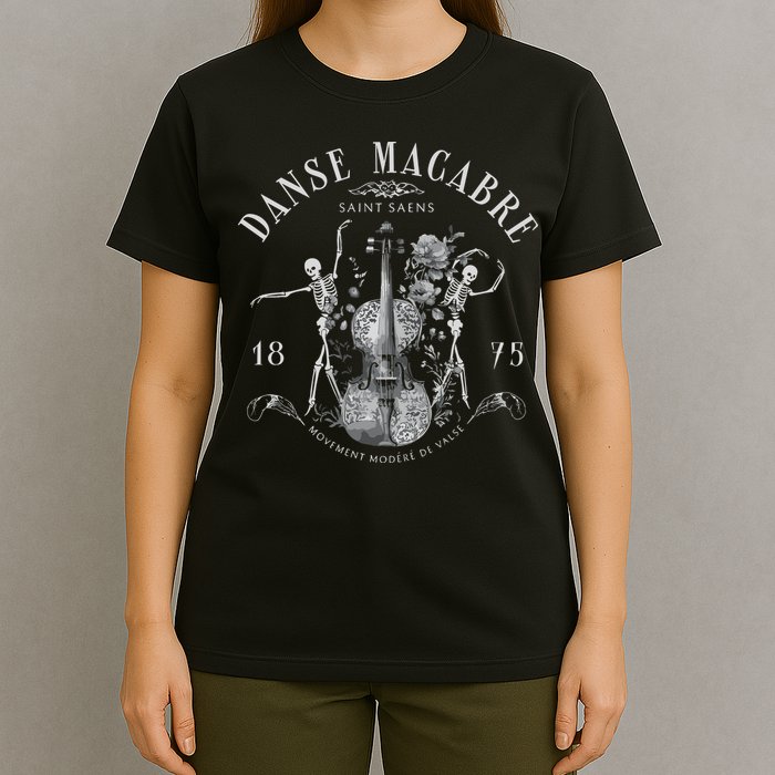 Danse Macabre Orchestra Skeleton Violin T-Shirt