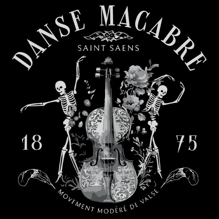 Danse Macabre Orchestra Skeleton Violin T-Shirt