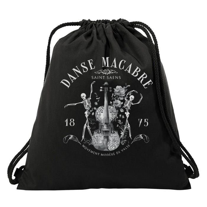 Danse Macabre Orchestra Skeleton Violin Drawstring Bag