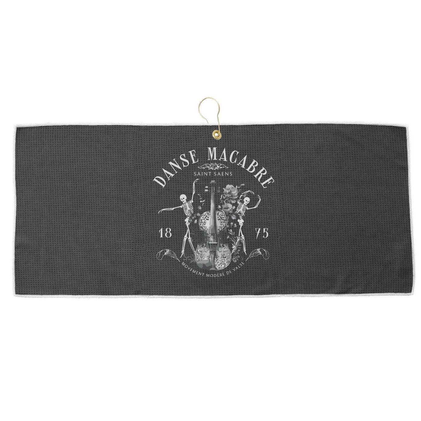 Danse Macabre Orchestra Skeleton Violin Large Microfiber Waffle Golf Towel