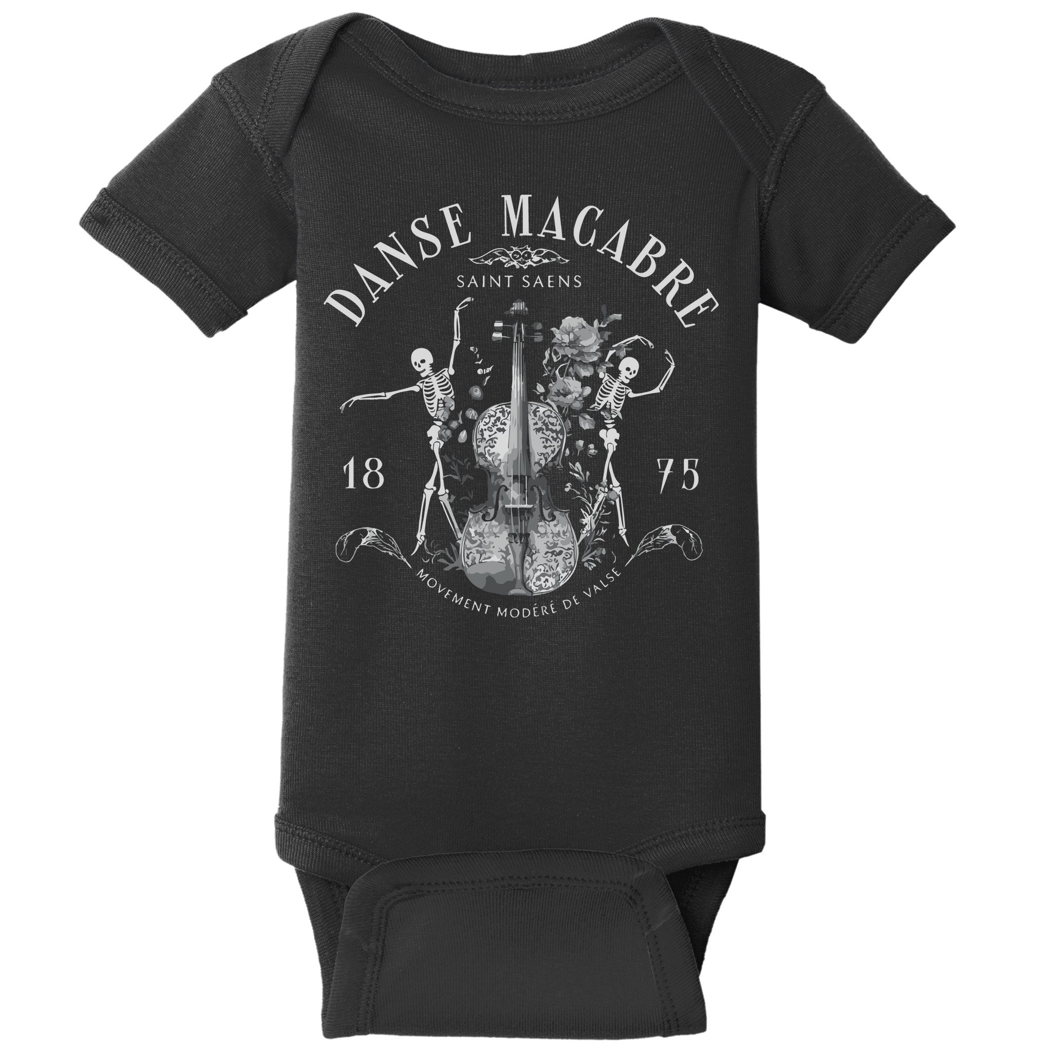 Danse Macabre Orchestra Skeleton Violin Baby Bodysuit
