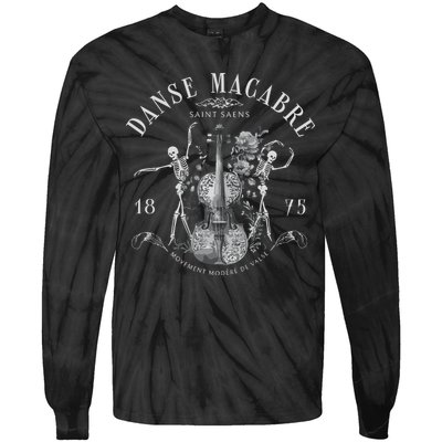 Danse Macabre Orchestra Skeleton Violin Tie-Dye Long Sleeve Shirt
