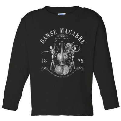 Danse Macabre Orchestra Skeleton Violin Toddler Long Sleeve Shirt
