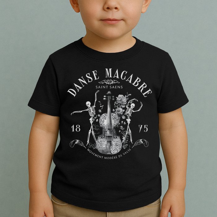 Danse Macabre Orchestra Skeleton Violin Toddler T-Shirt