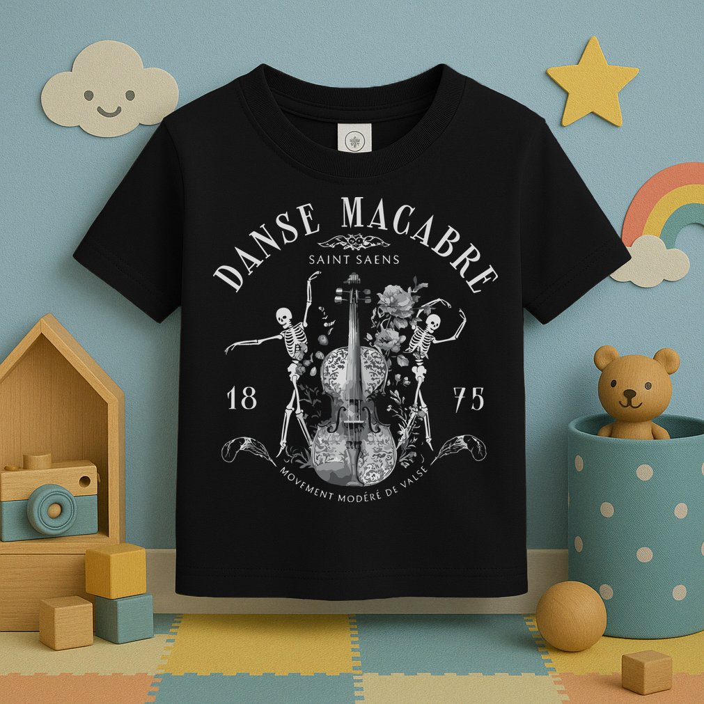 Danse Macabre Orchestra Skeleton Violin Toddler T-Shirt