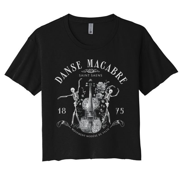 Danse Macabre Orchestra Skeleton Violin Crop Top