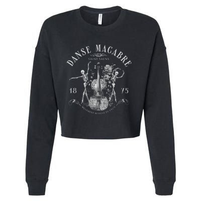 Danse Macabre Orchestra Skeleton Violin Cropped Pullover Crew