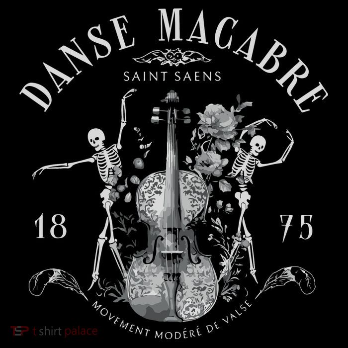 Danse Macabre Orchestra Skeleton Violin Cropped Pullover Crew
