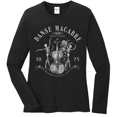 Danse Macabre Orchestra Skeleton Violin Ladies Long Sleeve Shirt
