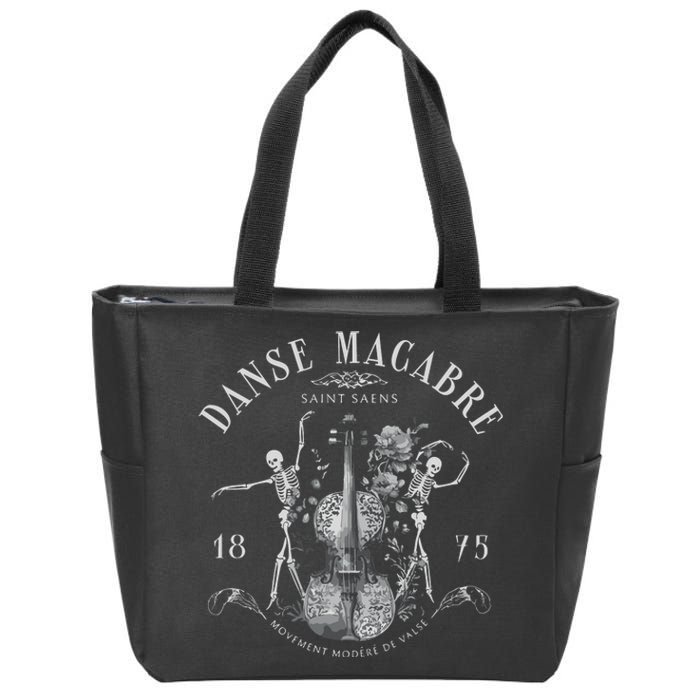 Danse Macabre Orchestra Skeleton Violin Zip Tote Bag