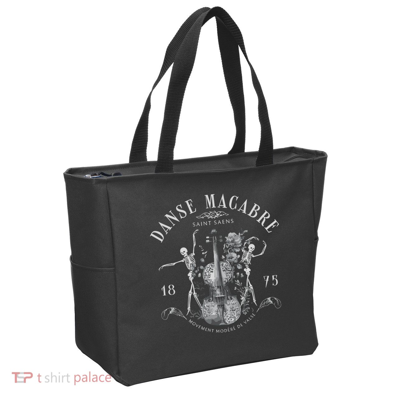 Danse Macabre Orchestra Skeleton Violin Zip Tote Bag