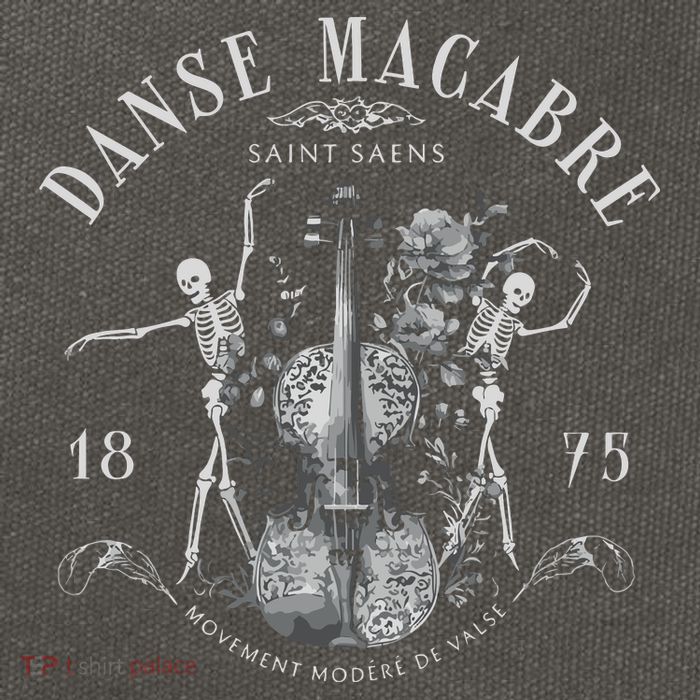 Danse Macabre Orchestra Skeleton Violin Cotton Canvas Backpack