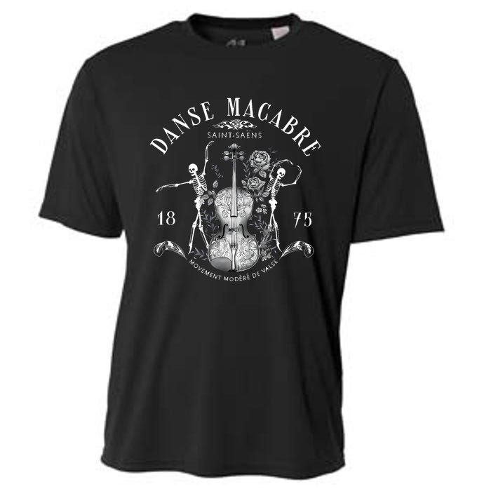 Danse Macabre Orchestra Skeleton Violin Teacher Halloween Cooling Performance Crew T-Shirt