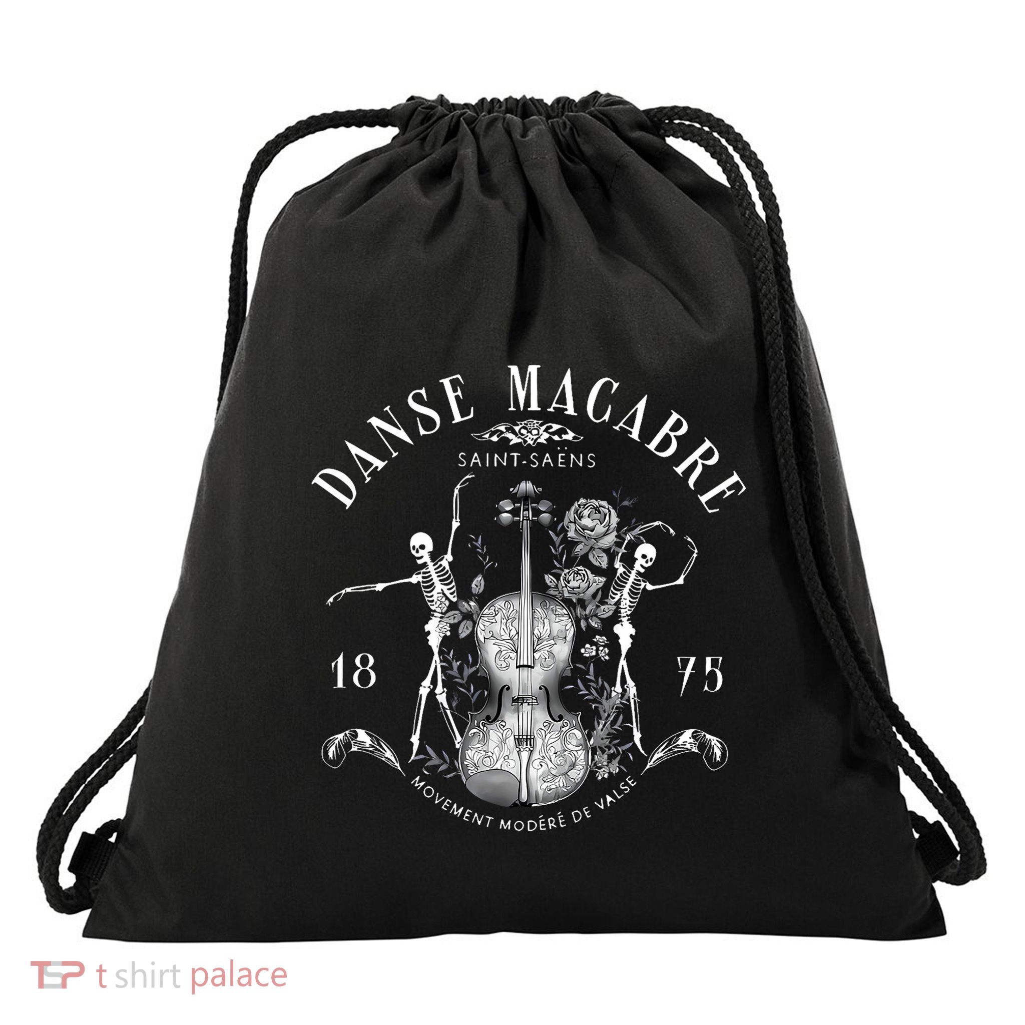 Danse Macabre Orchestra Skeleton Violin Teacher Halloween Drawstring Bag