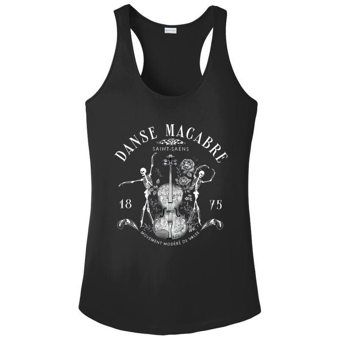 Danse Macabre Orchestra Skeleton Violin Teacher Halloween Ladies PosiCharge Competitor Racerback Tank