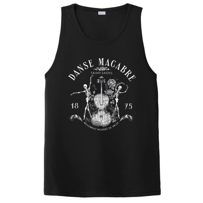 Danse Macabre Orchestra Skeleton Violin Teacher Halloween PosiCharge Competitor Tank