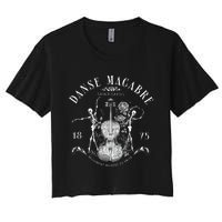 Danse Macabre Orchestra Skeleton Violin Teacher Halloween Women's Crop Top Tee