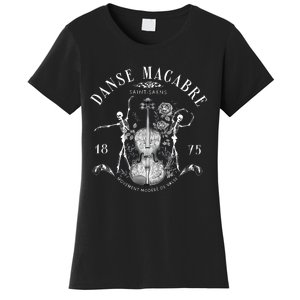 Danse Macabre Orchestra Skeleton Violin Teacher Halloween Women's T-Shirt